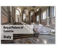 La scala della Reggia di Caserta di Vanvitelli è la perfetta sintesi di stile barocco e neoclassico, Italia, magnete da frigorifero
