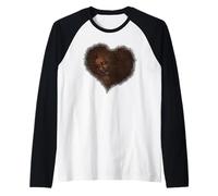 La Scapigliata Cuore Leonardo Davinci Marrone Rinascimento Lady Maglia con Maniche Raglan