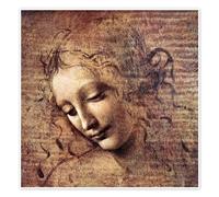 La Scapigliata Poster di Leonardo da Vinci 70 x 70 cm Marrone Quadri Decorazione per pareti