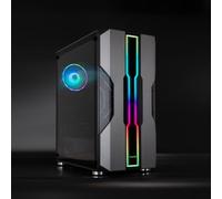 La scatola semi-tower TQGCC103-B "NightCity" è ideale per i giocatori, presentando un design elegante in nero, ampi spazi interni per componenti ad alte prestazioni e sistemi di ventilazione