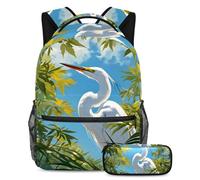 La scelta migliore per studenti, set di 2 zaini, borsa da viaggio perfetta per ragazzi, ragazze e adolescenti, grazioso bianco, Multicolore, B：29.4x20x40cm P：19x7.5x3.8cm, Zaini Daypack