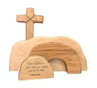 La scena di Pasqua di Tomb vuota, scena di evzione pasquale, Scena di sepoltura vuota Fascio di Pasqua | Gesù segno decorazioni graduate, nascita religiosa fatta a mano segno cattolico per la frutta