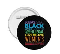 La scienza è reale Black Lives Matter Arcobaleno LGBT Spille con bottone Spille con spilla Spille per donna Uomo Spille rotonde Spille con bottone Spille con spilla per uomo 1 PZ