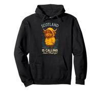 La Scozia Chiama Highland Cow Scottish Cattle Art Felpa con Cappuccio