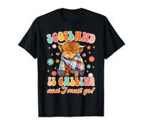 La Scozia sta chiamando e devo andare scozzese viaggio Highland Cow Maglietta