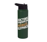 La scrittura a mano dei medici è geroglifica - divertente infermiera ospedale Stainless Steel Insulated Water Bottle