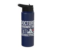 La scrittura a mano dei medici è geroglifica - divertente infermiera ospedale Stainless Steel Insulated Water Bottle