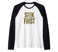 La Scrittura Biblica ispiratrice cerca prima il Regno di Dio Maglia con Maniche Raglan