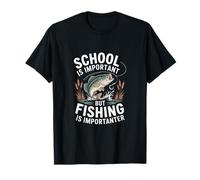 La Scuola è Importante, ma la Pesca è Importante Dire Divertente Maglietta