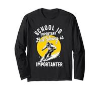 La Scuola è Importante, ma Sciare è importantissimo Sci Divertente Maglia a Manica