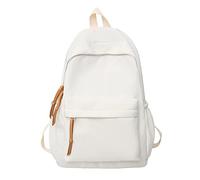 La scuola inizia la stagione moda donne ragazze studente cerniera borsa da scuola nylon viaggio zaino ad alta capacità zaino resistente, bianco, Etichettalia unica