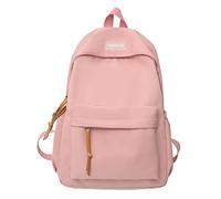 La scuola inizia la stagione moda donne ragazze studente cerniera borsa da scuola nylon viaggio zaino ad alta capacità zaino resistente, rosa, Etichettalia unica