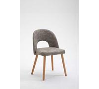 La sedia spagnola Jucar sedia, tessuti, visone, 75 cm (altezza) x 49 cm (larghezza) x 48 cm (profondità).