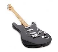 LA Select Dimensione completa Chitarra elettrica con cavo, tracolla, borsa e plettri, nero