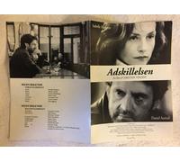 La séparation Isabelle Huppert Daniel Auteuil Vintage 1994 Danish Movie Program