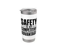 La sicurezza è il mio vantaggio competitivo | Regalo per la sicurezza sul posto di lavoro Bicchiere termico in acciaio inox doppia parete