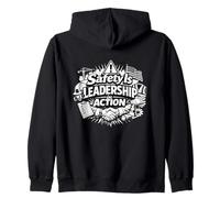 La Sicurezza è la Leadership in Azione | Idea Regalo per la Sicurezza sul Posto di Lavoro Felpa con Cappuccio