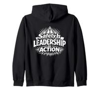La Sicurezza è la Leadership in Azione | Idea Regalo per la Sicurezza sul Posto di Lavoro Felpa con Cappuccio