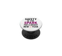 La sicurezza è la scintilla di un luminoso anno nuovo | Consapevolezza della sicurezza PopSockets PopGrip Adesivo