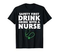 La Sicurezza Prima Bevanda con un'infermiera Maglietta