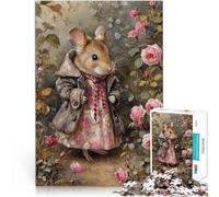 La signora Topolino in un giardino di rose Puzzle da 1000 pezzi per adulti Sfida difficile Attività divertenti a casa, regali di compleanno, regali di viaggio, 38x26cm