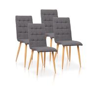 La Silla Española Guadix Sedia da Pranzo, Metallo Legno, Grigio Pietra, Grande