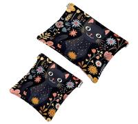 La soluzione da viaggio: 2 custodie colorate con gattino 1560 a forma di gattino, borsa compatta per il trucco, Multicolore, A:7.1x5.8in/18x14.8cm,B:4.7x4.5in/12x11.5cm