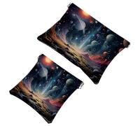 La soluzione da viaggio: 2 custodie colorate Galaxy Space-672 Shrapnel - Borsa per il trucco compatta, Multicolore 01, A：7.1x5.8in/18x14.8cm，B:4.7x4.5in/12x11.5cm