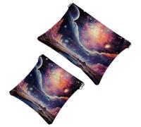 La soluzione da viaggio: 2 custodie colorate Galaxy Space-672 Shrapnel - Borsa per il trucco compatta, Multicolore 05, A：7.1x5.8in/18x14.8cm，B:4.7x4.5in/12x11.5cm