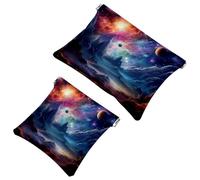 La soluzione da viaggio: 2 custodie colorate Galaxy Space-672 Shrapnel - Borsa per il trucco compatta, Multicolore 10., A：7.1x5.8in/18x14.8cm，B:4.7x4.5in/12x11.5cm