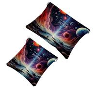 La soluzione da viaggio: 2 custodie colorate Galaxy Space-672 Shrapnel - Borsa per il trucco compatta, Multicolore 04, A：7.1x5.8in/18x14.8cm，B:4.7x4.5in/12x11.5cm