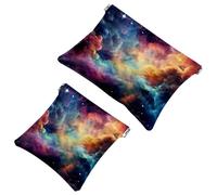 La soluzione da viaggio: 2 custodie colorate Galaxy Space-705 Shrapnel - Borsa per il trucco compatta, Multicolore 05, A：7.1x5.8in/18x14.8cm，B:4.7x4.5in/12x11.5cm