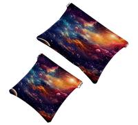 La soluzione da viaggio: 2 custodie colorate Galaxy Space-705 Shrapnel - Borsa per il trucco compatta, Multicolore 03, A：7.1x5.8in/18x14.8cm，B:4.7x4.5in/12x11.5cm