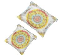 La soluzione da viaggio: 2 custodie colorate per tintura a nodi, 111, per trucchi, compatte, Multicolore 06, A：7.1x5.8in/18x14.8cm，B:4.7x4.5in/12x11.5cm