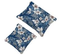 La soluzione da viaggio: 2 custodie estetiche con foglie 1926, borsa compatta per il trucco, Multicolore 04, A：7.1x5.8in/18x14.8cm，B:4.7x4.5in/12x11.5cm