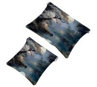 La soluzione da viaggio: 2 custodie per trucchi Bright Moonlight-111 Shrapnel - Borsa per il trucco compatta, Multicolore 04, A:7.1x5.8in/18x14.8cm,B:4.7x4.5in/12x11.5cm