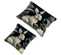 La soluzione da viaggio: 2 custodie per trucchi con coniglietti Lovely Rabbits-111, Multicolore 10., A:7.1x5.8in/18x14.8cm,B:4.7x4.5in/12x11.5cm