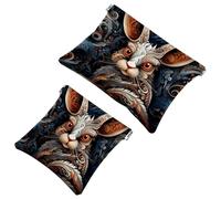 La soluzione da viaggio: 2 custodie per trucchi con coniglietti Lovely Rabbits-144, Multicolore 01, A:7.1x5.8in/18x14.8cm,B:4.7x4.5in/12x11.5cm
