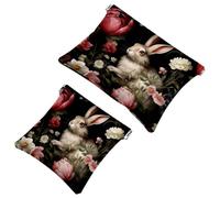 La soluzione da viaggio: 2 custodie per trucchi con coniglietti Lovely Rabbits-144, Multicolore 04, A:7.1x5.8in/18x14.8cm,B:4.7x4.5in/12x11.5cm