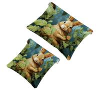 La soluzione da viaggio: 2 custodie per trucchi con coniglietti Lovely Rabbits-177, Multicolore 05, A:7.1x5.8in/18x14.8cm,B:4.7x4.5in/12x11.5cm