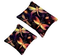 La soluzione da viaggio: 2 custodie per trucchi con lucciole at Night-1761, Multicolore 10., A:7.1x5.8in/18x14.8cm,B:4.7x4.5in/12x11.5cm