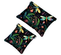 La soluzione da viaggio: 2 custodie per trucchi con lucciole at Night-1794, Multicolore 04, A:7.1x5.8in/18x14.8cm,B:4.7x4.5in/12x11.5cm