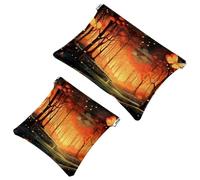 La soluzione da viaggio: 2 custodie per trucchi con lucciole at Night-1794, Multicolore 07, A:7.1x5.8in/18x14.8cm,B:4.7x4.5in/12x11.5cm