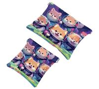 La soluzione da viaggio: 2 custodie per trucchi, motivo: cane spaziale 903, Multicolore 10., A：7.1x5.8in/18x14.8cm，B:4.7x4.5in/12x11.5cm