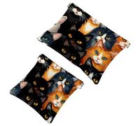 La soluzione da viaggio: 2 pezzi Blue Dream Art Cat-1530 Shrapnel Pouch - Trousse compatta, Multicolore 09, A：7.1x5.8in/18x14.8cm，B:4.7x4.5in/12x11.5cm