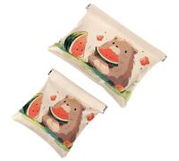 La soluzione da viaggio: 2 pezzi carino capybara-78 Shrapnel Pouch - Borsa compatta per il trucco, Multicolore 10., A：7.1x5.8in/18x14.8cm，B:4.7x4.5in/12x11.5cm