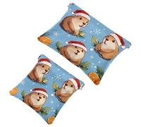 La soluzione da viaggio: 2 pezzi carino Natale capybara-243 Shrapnel Pouch - Compact Makeup Bag, Multicolore 08, A：7.1x5.8in/18x14.8cm，B:4.7x4.5in/12x11.5cm