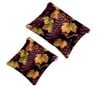 La soluzione da viaggio: 2 pezzi Grape Art-903 Shrapnel Pouch - Trousse compatta per il trucco, Multicolore 10., A：7.1x5.8in/18x14.8cm，B:4.7x4.5in/12x11.5cm