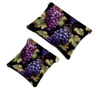 La soluzione da viaggio: 2 pezzi Grape Art-903 Shrapnel Pouch - Trousse compatta per il trucco, Multicolore 03, A：7.1x5.8in/18x14.8cm，B:4.7x4.5in/12x11.5cm