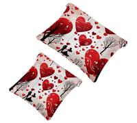 La soluzione da viaggio: 2 pezzi Red Love Valentine's Day-738 Shrapnel Pouch - Borsa compatta per il trucco, Multicolore 01, A:7.1x5.8in/18x14.8cm,B:4.7x4.5in/12x11.5cm